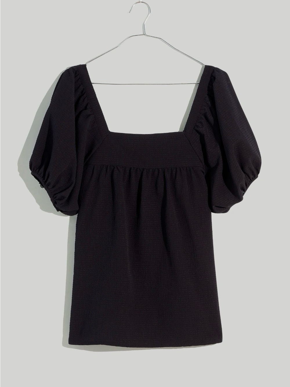 Madewell Seersucker Bubble Sleeve Top